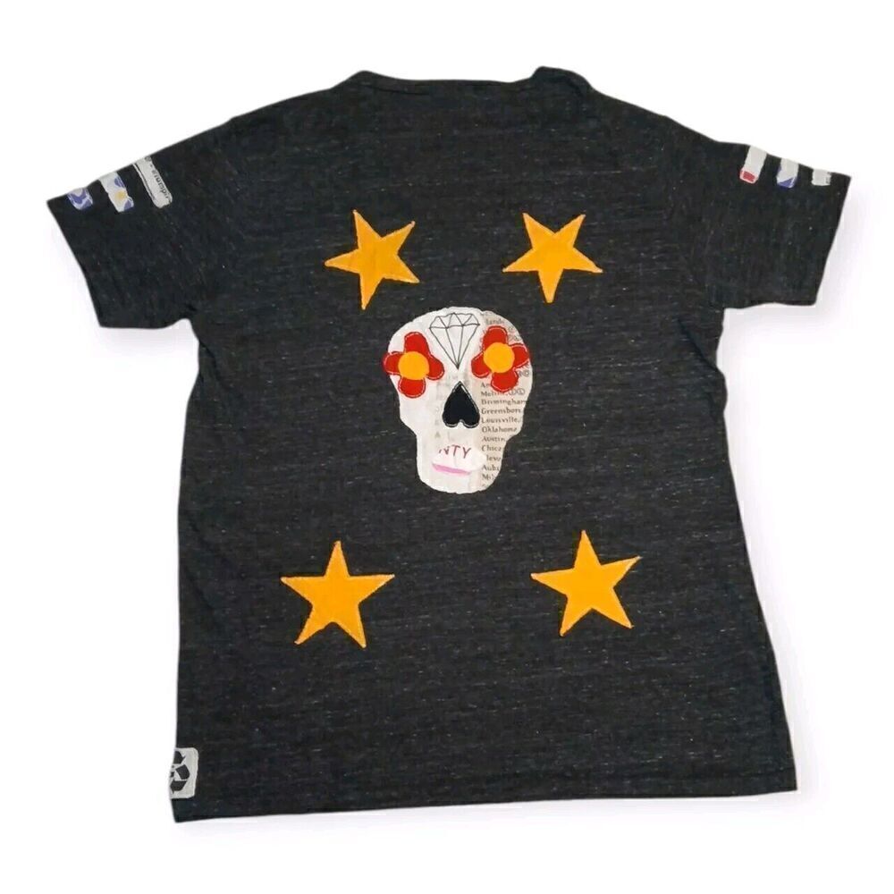 Handsewn Supersoft Black Skull Top with Recycled Cloth Accents Size XL